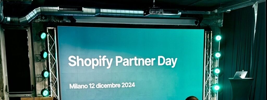 shopify partner day 2024 in Milan screen presentation